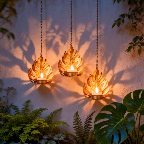 3Pack Outdoor Solar Hanging Lantern, Waterproof Balcony Garden Patio Light, Solar Yard Courtyard Decor for Outdoor Balcony, Garden Decors