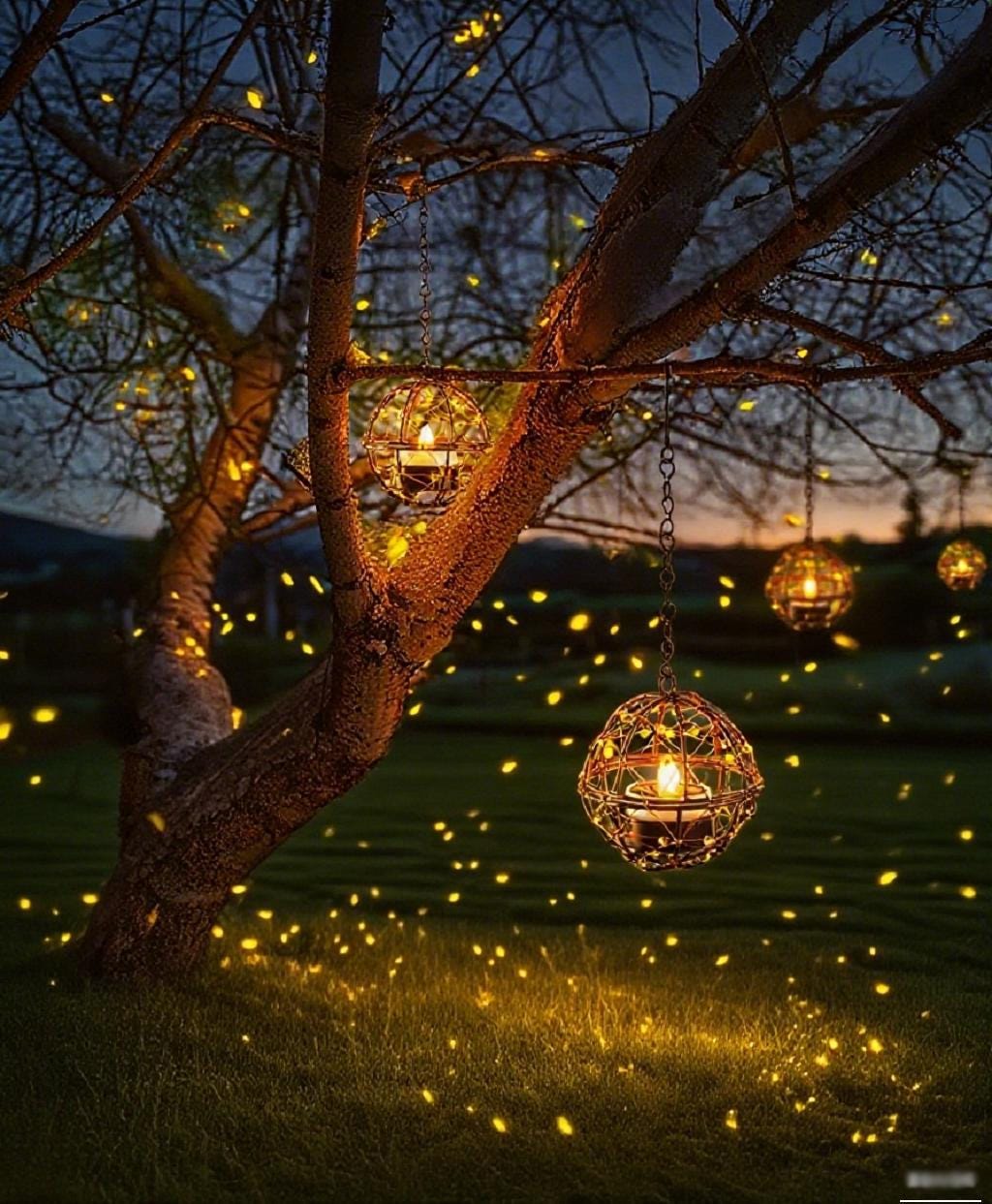 4Pack Waterproof Solar Light Hanging Lanterns, Decorative Outdoor Hanging Lights for Garden, Outdoor Solar Lights for Yard, Gifts for Mom