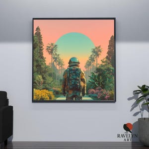 Solarpunk Futuristic Illustration Digital Download, Modern Home & Office Wall Art Decor, Eco-Friendly Sci-Fi Print