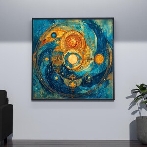 Art mural de la géométrie sacrée imprimable, téléchargement numérique pour la salle de méditation, décoration d&#39;intérieur spirituelle Téléchargement instantané de l&#39;affiche