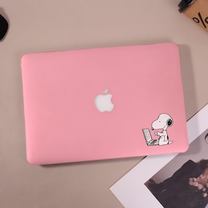Söt valp rosa enkelt matt hårt fodral till MacBook Pro 16 15 14 13, Air 15 13, Macbook Ret 15 13 12, 2025 2026, M4/M5, MacBook Neo A18-fodral