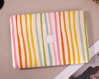 Color Stripes Matte Hard Case For MacBook Pro 16 15 14 13, Air 15 13, Macbook Ret 15 13 12, 2025 2026, M4/M5,MacBook Neo A18 Cover
