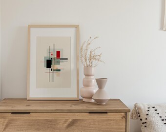 Abstract Pastel Rectangles Poster | Minimalist Wall Art | Modern Geometric Print