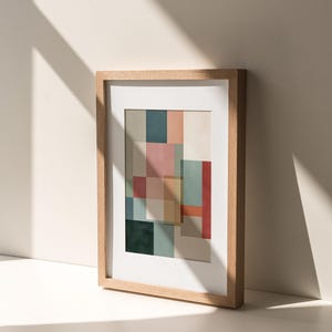 Abstract Retro Wall Art | Mid-Century Minimalist Poster | Modern Color Block Artwork