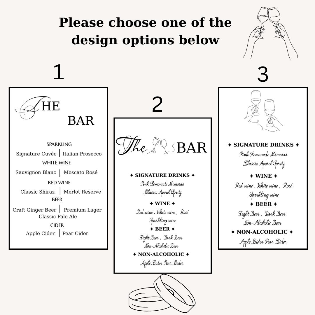 Sheer Lace Wedding Bar Sign – Fabric Drink Menu Banner – Elegant ...
