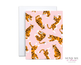 Tiger Blank Card for Friend: Jungle Stationery with Envelope