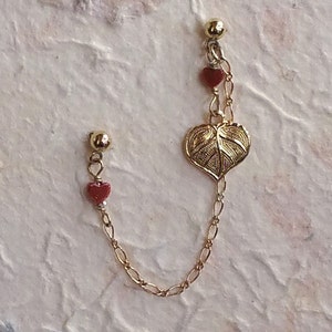 Heart Earrings, Hearts, Double Piercing earring, double piercing earrings, double pierced earrings, double ear piercing