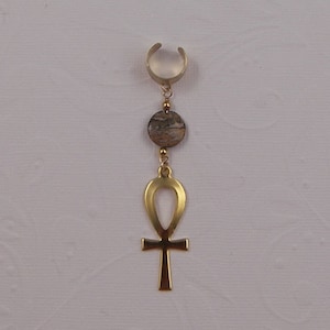 ankh, ear cuff, ear wrap, cuff earrings, earrings for men, earrings for sensitive ears, mens earrings, earrings for girls, earring jackets