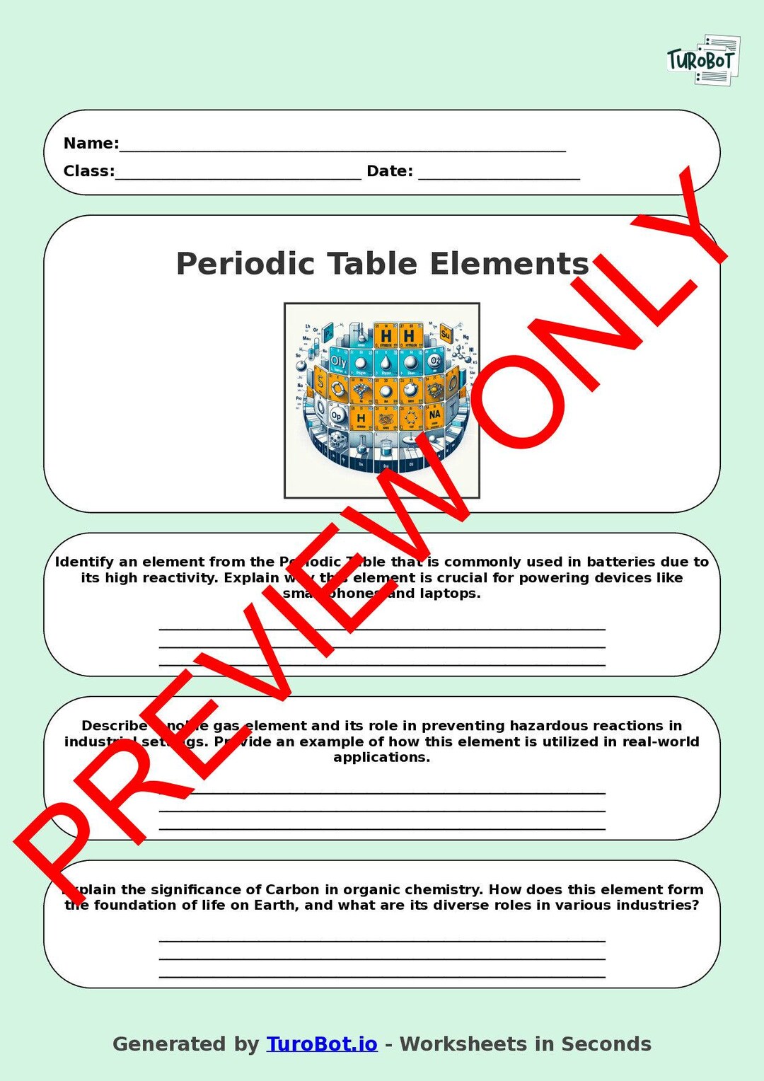 Science - Year 9 - Periodic Table Elements - Etsy