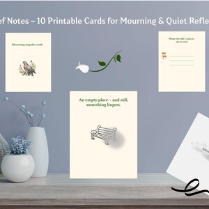 Notes de deuil – 10 cartes imprimables pour la perte et l'adieu | Cartes de deuil | Aide aux soins personnels et à la guérison | Téléchargement PDF