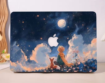Cartoon Prince Fox Customizable Hard Matte Case For Macbook Air 15/13/11 ,Macbook Pro 16 15 14 13 ,MacBook Neo A18 2026 ,Clear Back