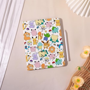 Custodia Pokémon per iPad con slot per penna, custodia per iPad Air 7/6/5, custodia per iPad A16, custodia per iPad Mini 5/6/7, custodia per iPad Pro 2024 2025, regali personalizzabili