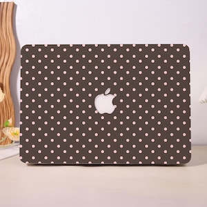 Brown Polka Dots Customizable Hard Matte Case For Macbook Air 15/13/11 ,Macbook Pro 16 15 14 13 ,MacBook Neo A18 2026 ,Clear Back