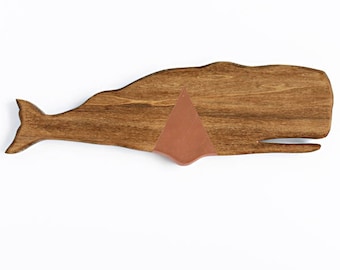 Whale Home Decor, Copper Metallic Geometric, Stained Wooden Silhouette, minimal scandinavian wall art, boho, nautical, gift W1726