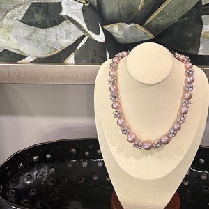 Natural pink pearls baroque pearl necklace｜length 17.7 inch|Unique Gift for her|Wedding & Party Necklace