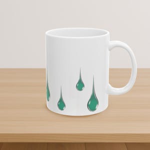 Ceramic water drop Mug, design for Minimal Nature-Inspired,  Coffee Cup for calming morning| gift for nature thoughts, mug for rainy days.