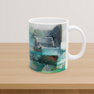 Hand-Painted Ceramic Mug, Unique Coffee Cup, Artistic Drinkware, Gift for Art Lovers, Home Decor, Personal Use