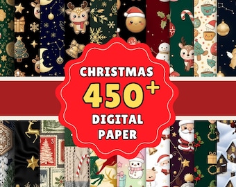 Weihnachten Digital Paper Pack, 450+ nahtlose Feiertagsmuster (digitaler Download)
