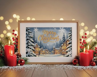 Christmas Wall Art Prints | Festive Holiday Decor (Digital Download)