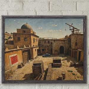 de_dust 2 B CS2, pintura artística, gouache, pintura al óleo, paisaje, arte de Counter-Strike de Daniel Alexander