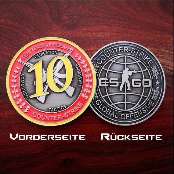 10 Jahre Veteran Münze CSGO , Counter.strike Kunst Coin Abzeichen