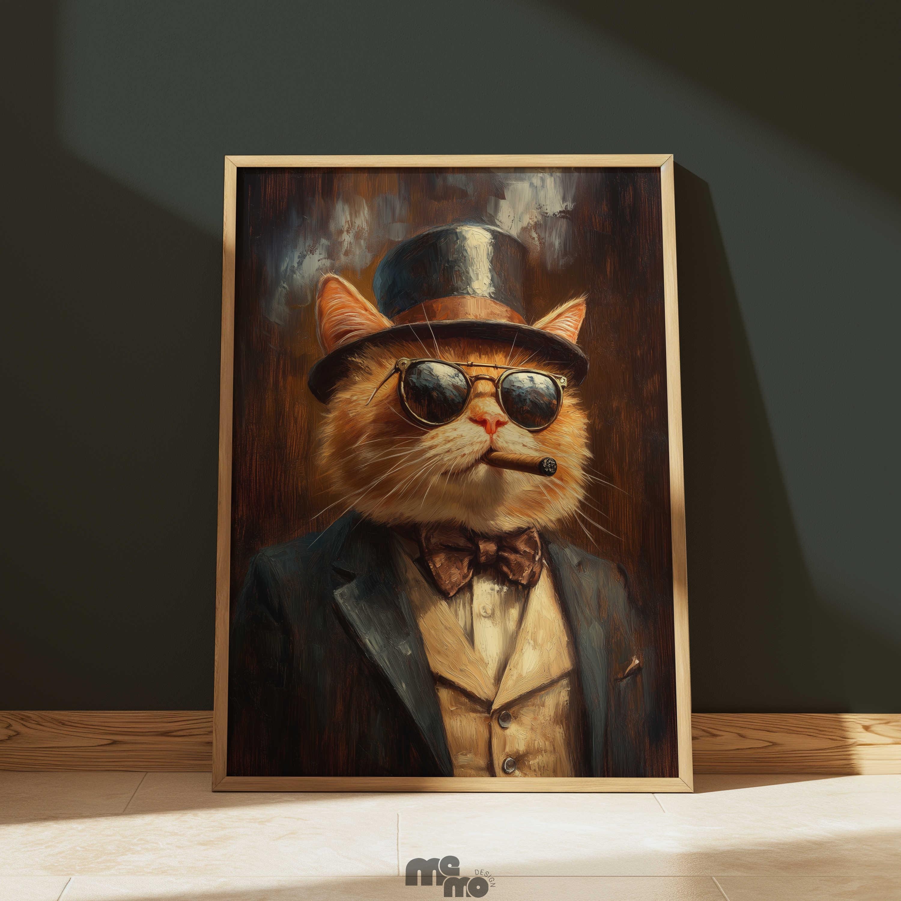 orange cat smoking cigarette Cool Cat Smoking Cigar Wall Art Download, Funny Orange Cat in Suit & Top  Hat Oil Painting, Vintage Pet Portrait Digital Print for Cat Lovers