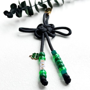 Personalized Handmade Rope Bag Charm With Beads And Pendants, Purse Keychains, Unique Gift Idea for Men And Woman, Gift For Dog Lovers