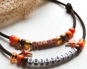 Collare per cani in paracord personalizzato fatto a mano con numero di telefono