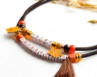 Collare per cani in paracord regolabile e personalizzato fatto a mano con numero di telefono