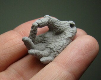 Custom DIY stoneware charm, 'Plucking Hand' Mudra