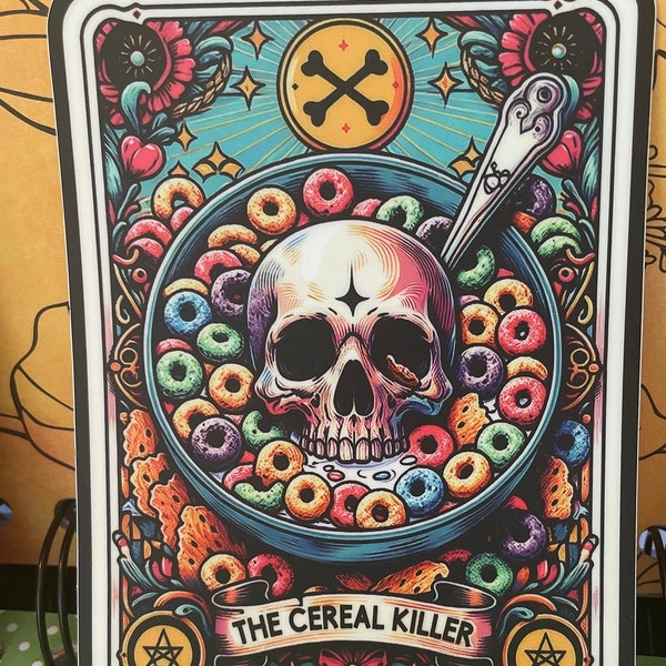 The Cereal Killer    ! Tarot style sticker, waterproof, vivid colors. amazing artwork!!