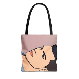 Stylish AOP Tote Bag - Modern Art Design, Eco-Friendly Shopping, Beach Bag, Casual Daily Use, Gift for Art Lovers