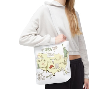 USA Karte Tragetasche - Perfekt für Reisende, Strandtage, Camping, Road Trips, Geschenke für Freunde