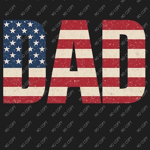 Bandera estadounidense PAPÁ PNG - Diseño patriótico de sublimación para el Día del Padre para camisetas y regalos del 4 de julio
