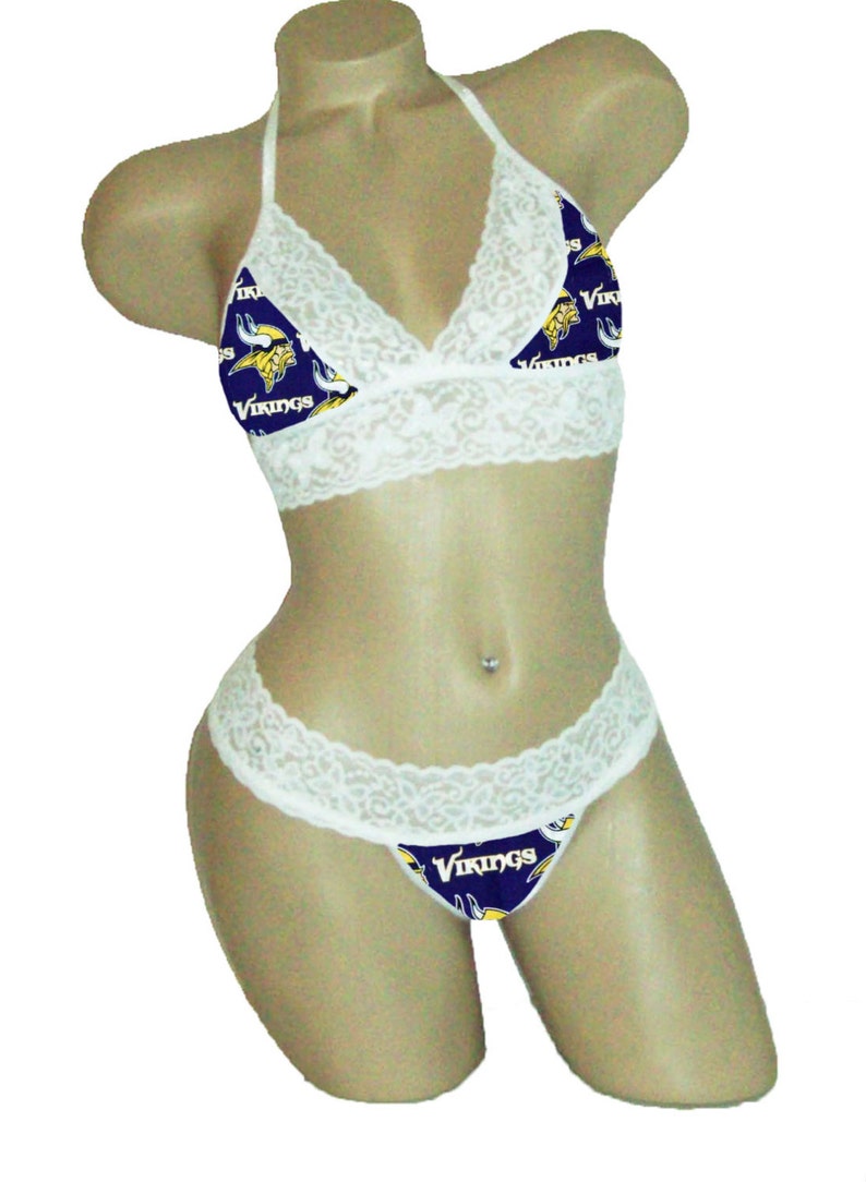 Sexy Minnesota Vikings Lingerie White Lace Cami Tie-Top | Etsy