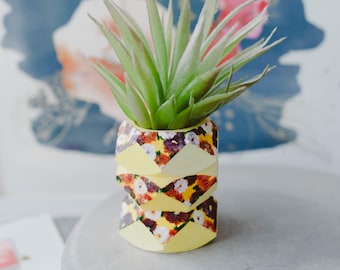 FLORAL SUCCULENT PLANTER ||  Floral Planter - Succulent Planter - Indoor Planter - Cactus Planter - Colorful Planter -Desk Planter