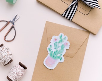 CACTUS SUCCULENT STICKER || Succulent stickers - Cactus stickers - Gardening stickers - Plant stickers - Succulent Plant - Watercolor Plant