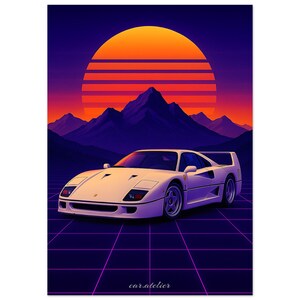 Poster Premium retrò Ferrari F40