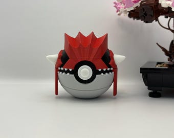 Groudon Pokéball Display – 3D Printed Monster Ball | Regular & Shiny Variants