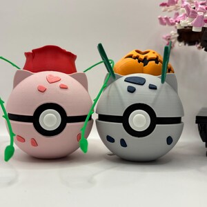 Figura decorativa Bulbasaur Monster Ball para San Valentín/Halloween / Arte de fans impreso en 3D, decoración para sala de juegos, artículo de colección