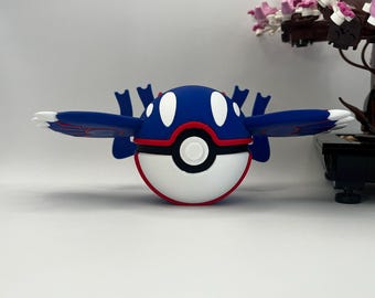 Kyogre Pokéball Display – 3D Printed Monster Ball | Regular & Shiny Variants