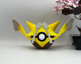 Alakazam Pokéball Display – 3D Printed Monster Ball | Regular & Shiny Variants