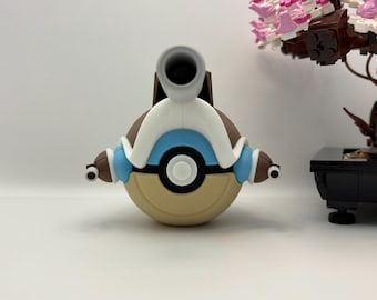 Mega Blastoise Monster Ball Display | 3D Printed Fan Art, Gaming Room Decor, Collectible