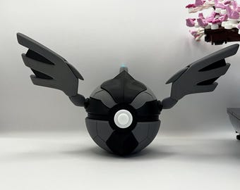 Zekrom Monster Ball Display | 3D Printed Fan Art, Gaming Room Decor, Collectible