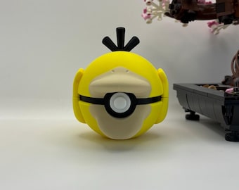Psyduck Monster Ball Display | 3D Printed Fan Art, Gaming Room Decor, Collectible | Normal & Shiny Variant