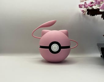 Mew Pokéball Display – 3D Printed Monster Ball | Regular & Shiny Variants