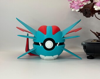 Salamence Pokéball Display – 3D Printed Monster Ball | Regular & Shiny Variants