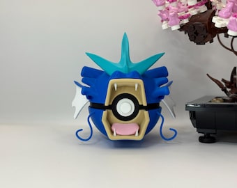Exhibidor de Pokébola de Gyarados – Monster Ball impresa en 3D / Variantes normal y brillante