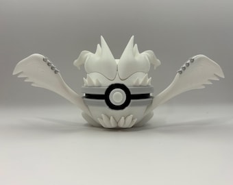 Reshiram Monster Ball Display | 3D Printed Fan Art, Gaming Room Decor, Collectible