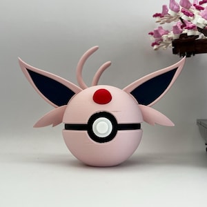 Espeon Pokéball Display – 3D Printed Monster Ball | Regular & Shiny Variants